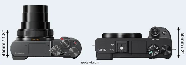 Compare TZ200 versus A6400 top