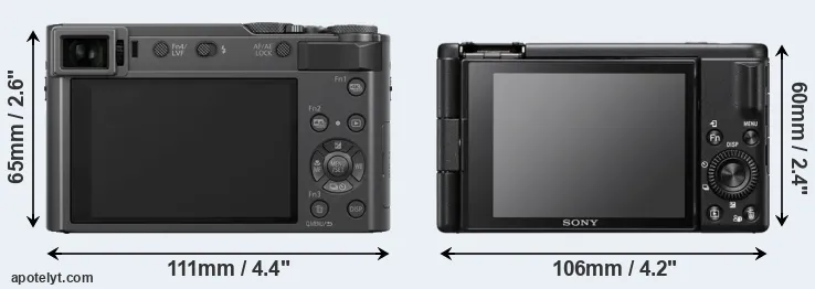 Comparison TZ200 or ZV-1F rear