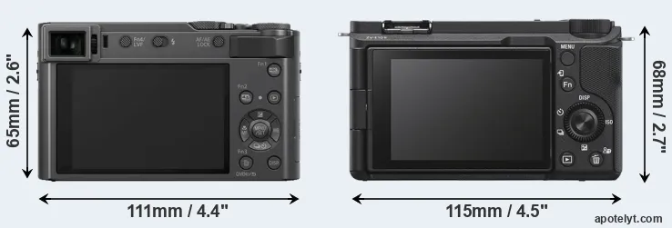 Comparison TZ200 or ZV-E10 II rear