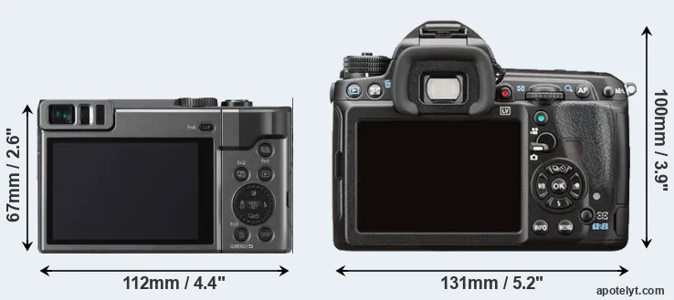 Comparison TZ90 or K-3 II rear