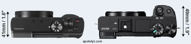 Compare TZ90 versus A6300 top