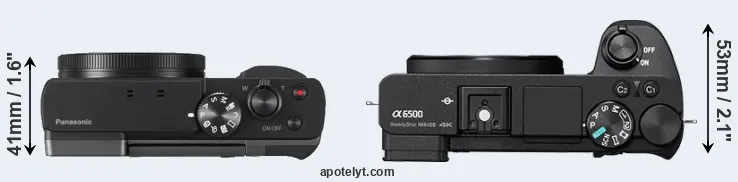 Compare TZ90 versus A6500 top