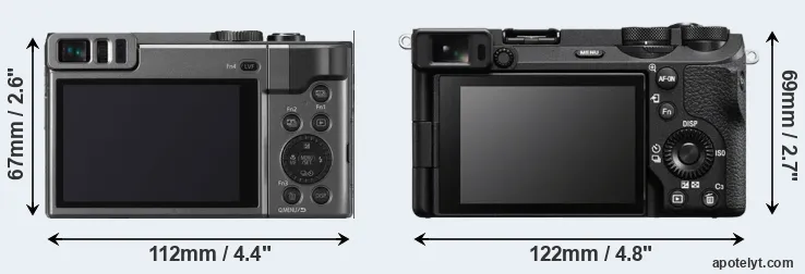 Comparison TZ90 or A6700 rear