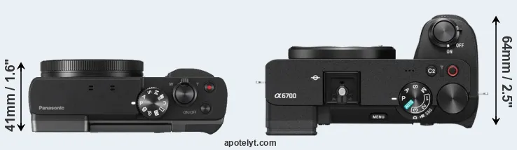Compare TZ90 versus A6700 top