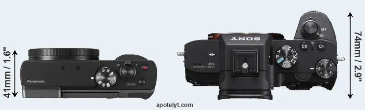 Compare TZ90 versus A7 III top