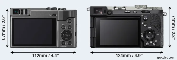 Comparison TZ90 or A7C R rear