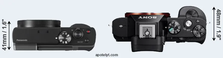 Compare TZ90 versus A7R top