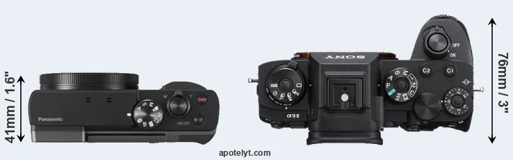 Compare TZ90 versus A9 II top