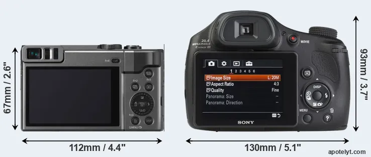 Comparison TZ90 or HX350 rear