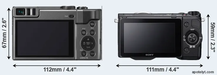 Comparison TZ90 or NEX-5R rear