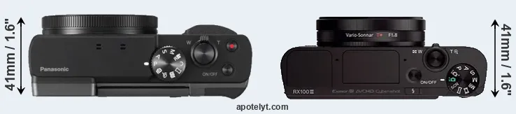 Compare TZ90 versus RX100 III top