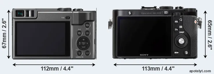 Comparison TZ90 or RX1R rear