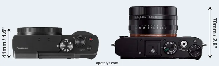 Compare TZ90 versus RX1R top