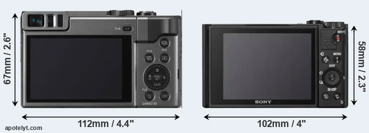 Comparison TZ90 or WX800 rear