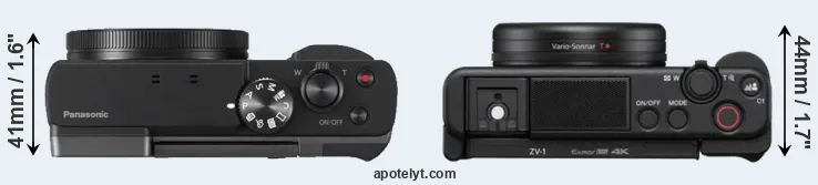Compare TZ90 versus ZV-1 top