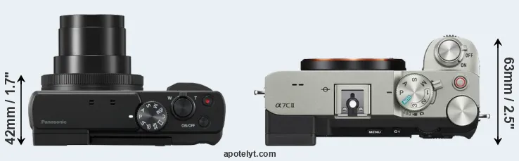 Compare TZ95 versus A7C II top
