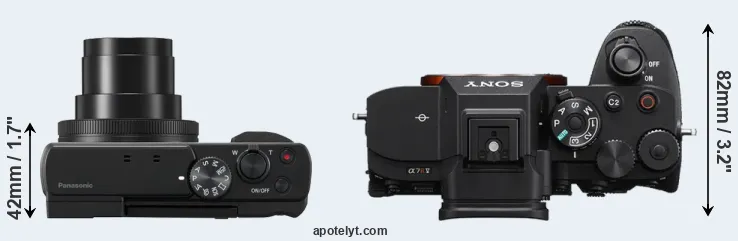 Compare TZ95 versus A7R V top