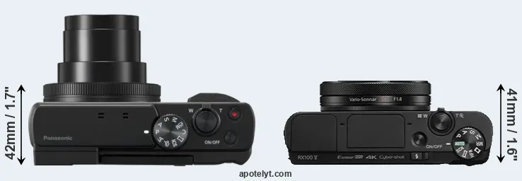 Compare TZ95 versus RX100 V top