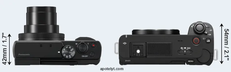 Compare TZ95 versus ZV-E1 top