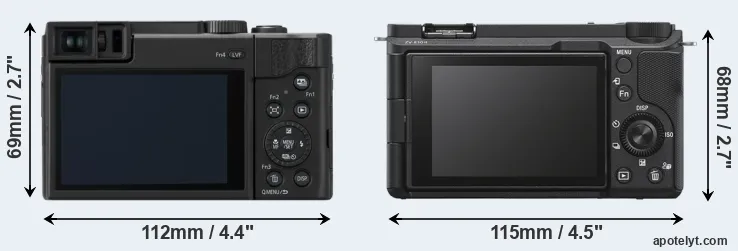Comparison TZ95 or ZV-E10 II rear