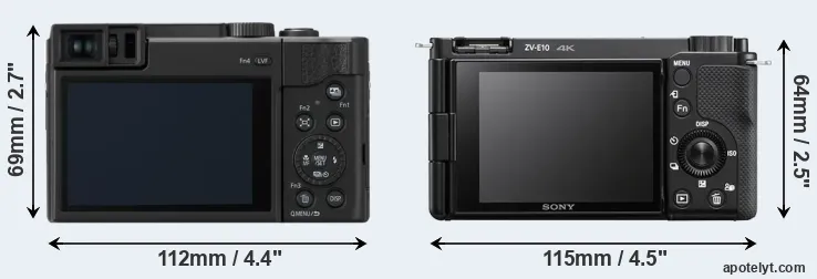 Comparison TZ95 or ZV-E10 rear