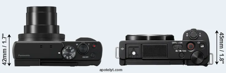 Compare TZ95 versus ZV-E10 top