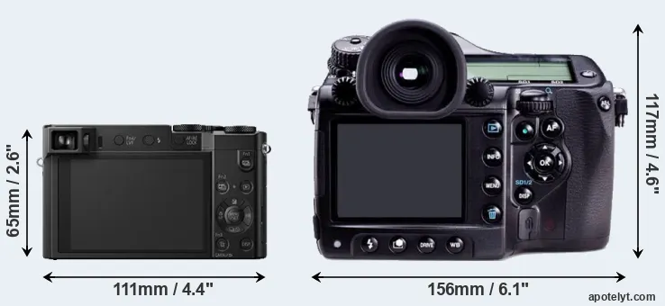 Comparison ZS100 or 645D rear
