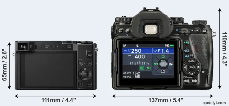 Comparison ZS100 or K-1 II rear