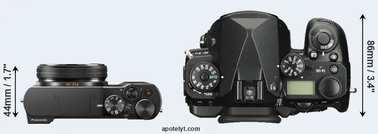 Compare ZS100 versus K-1 II top