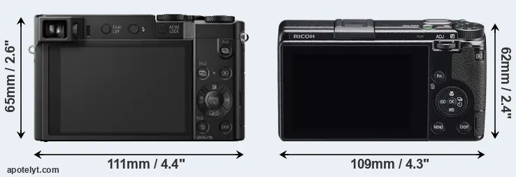 Comparison ZS100 or GR IIIx rear