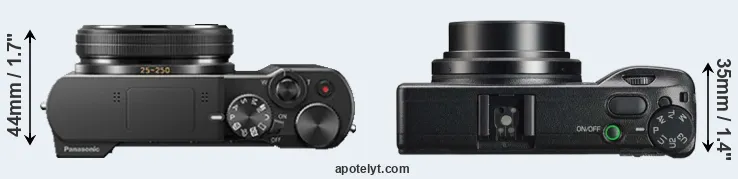 Compare ZS100 versus GR IIIx top