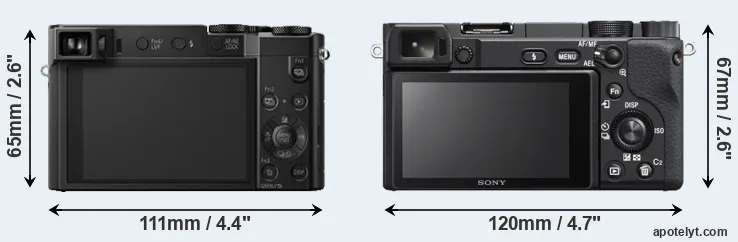 Comparison ZS100 or A6400 rear