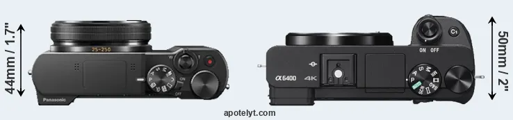 Compare ZS100 versus A6400 top