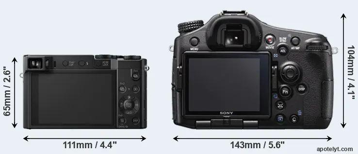 Comparison ZS100 or A77 II rear