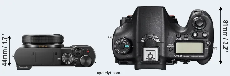 Compare ZS100 versus A77 II top