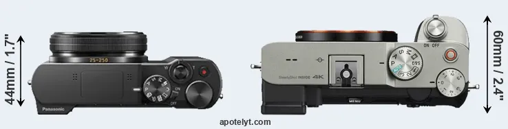 Compare ZS100 versus A7C top