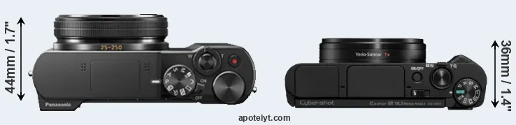 Compare ZS100 versus HX95 top