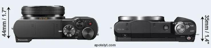 Compare ZS100 versus NEX-3N top
