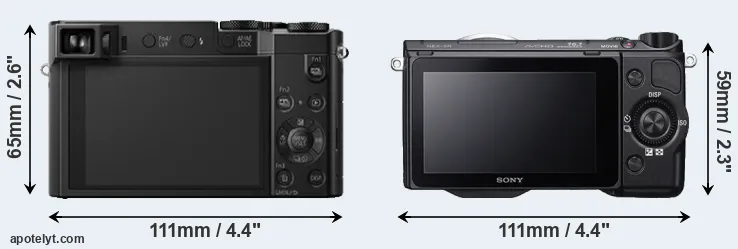 Comparison ZS100 or NEX-5R rear