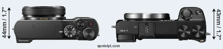 Compare ZS100 versus NEX-7 top