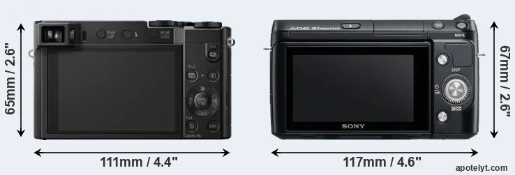 Comparison ZS100 or NEX-F3 rear