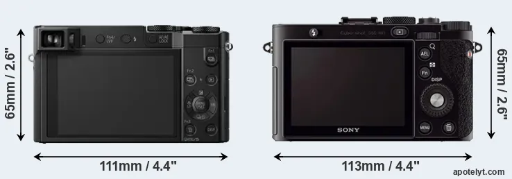 Comparison ZS100 or RX1 rear