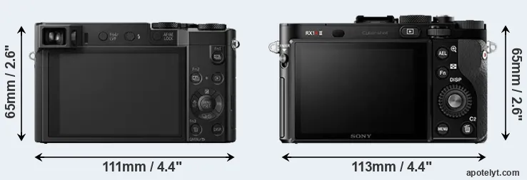 Comparison ZS100 or RX1R II rear