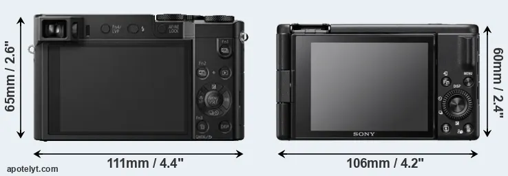 Comparison ZS100 or ZV-1F rear