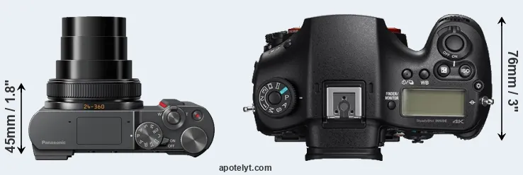 Compare ZS200 versus A99 II top