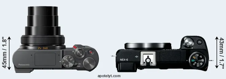 Compare ZS200 versus NEX-6 top
