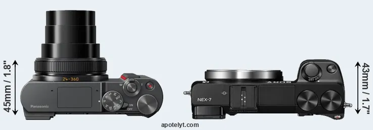 Compare ZS200 versus NEX-7 top
