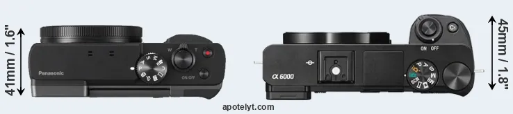 Compare ZS70 versus A6000 top