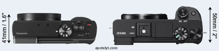Compare ZS70 versus A6400 top