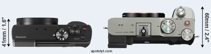 Compare ZS70 versus A7C top
